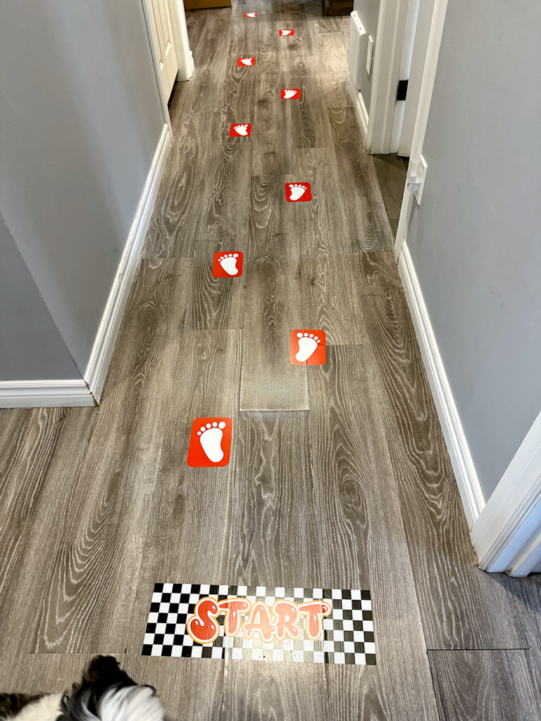 photo of a hallway with footprints in a Haymish home